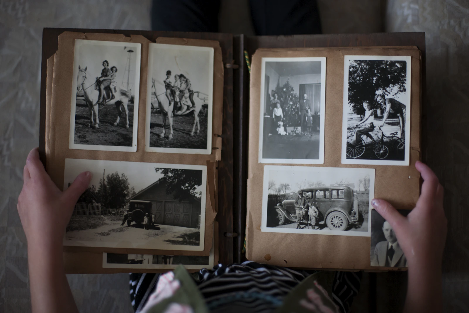 A family album filled with photographs from years gone by